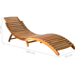 MAISON EXCLUSIVE - Chaises longues lot de 2 bois d'acacia solide