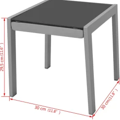 MAISON EXCLUSIVE - Chaises longues avec table aluminium noir