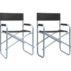 MAISON EXCLUSIVE - Chaises de metteur en scène lot de 2 acier noir