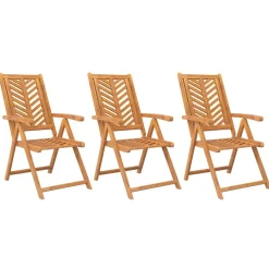 MAISON EXCLUSIVE - Chaises de jardin inclinables lot de 3 bois massif d'acacia