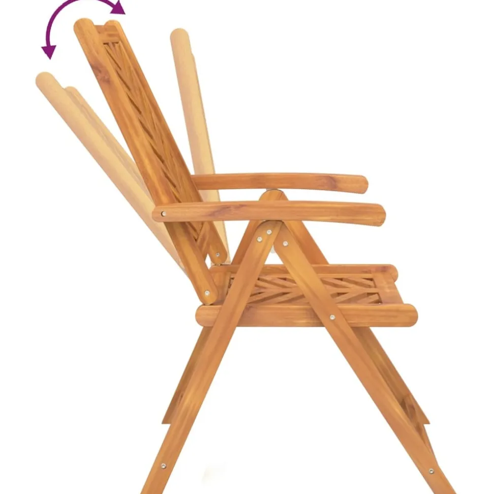 MAISON EXCLUSIVE - Chaises de jardin inclinables lot de 3 bois massif d'acacia