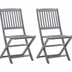 MAISON EXCLUSIVE - Chaises pliables d'extérieur lot de 2 et coussins bois d'acacia