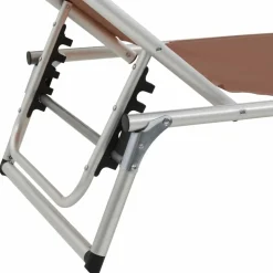 MAISON EXCLUSIVE - Chaises longues pliables et toit lot de 2 aluminium textilène