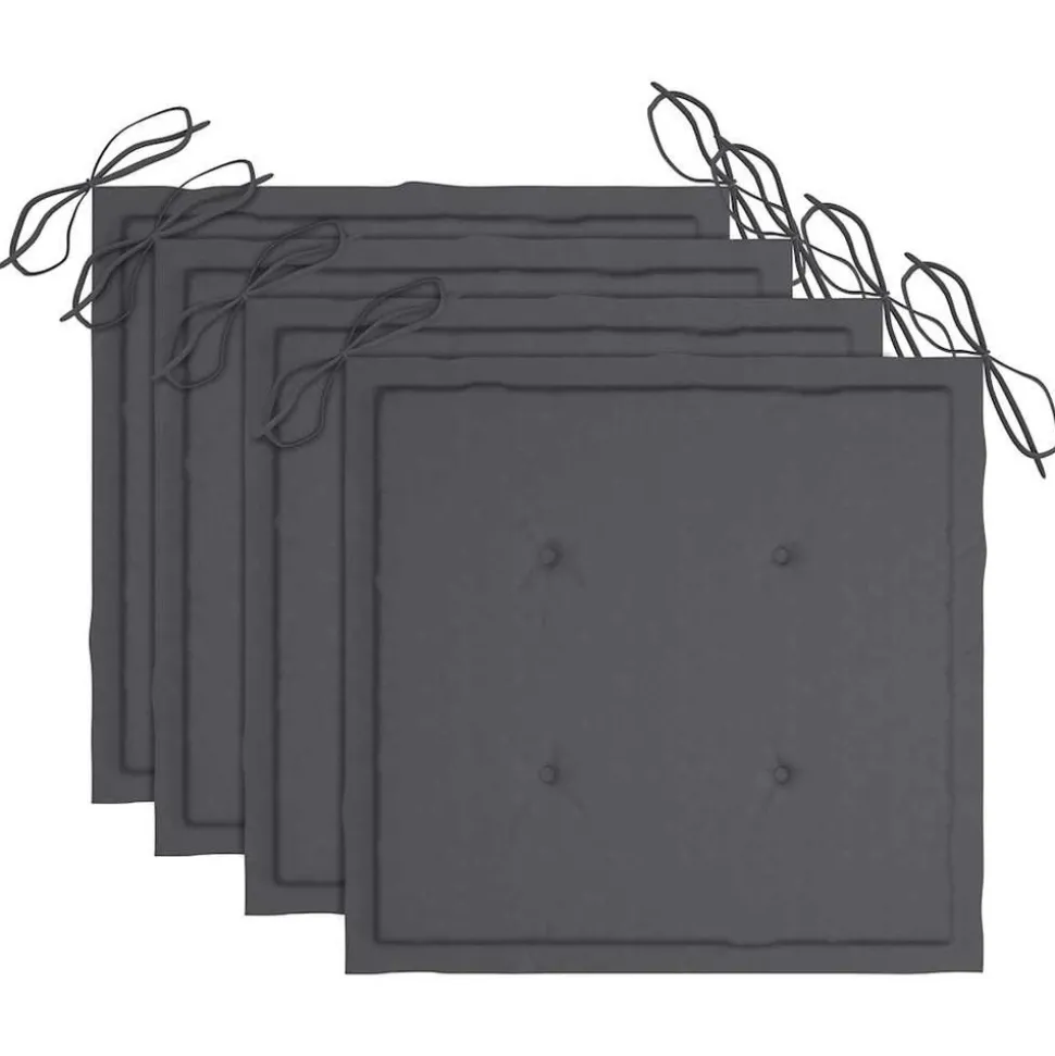 MAISON EXCLUSIVE - Chaises pliables de jardin avec coussins lot de 4 teck solide