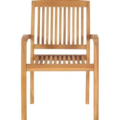 MAISON EXCLUSIVE - Chaises de jardin empilables avec coussins lot de 6 teck solide