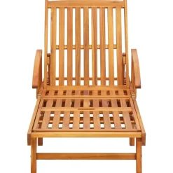 MAISON EXCLUSIVE - Chaises longues lot de 2 avec coussins bois d'acacia solide