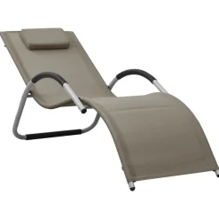 MAISON EXCLUSIVE - Chaises longues textilène lot de 2 taupe et gris