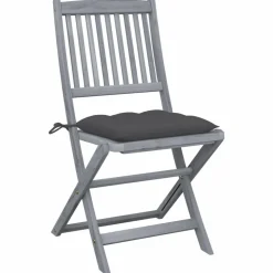 MAISON EXCLUSIVE - Chaises pliables d'extérieur lot de 4 et coussins bois d'acacia