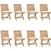 MAISON EXCLUSIVE - Chaises pliables de jardin avec coussins lot de 8 teck solide