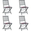 MAISON EXCLUSIVE - Chaises pliables d'extérieur lot de 4 et coussins bois d'acacia