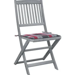 MAISON EXCLUSIVE - Chaises pliables d'extérieur lot de 4 et coussins bois d'acacia