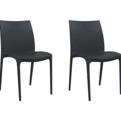 MAISON EXCLUSIVE - Chaises de jardin lot de 2 anthracite 50x46x80 cm polypropylène