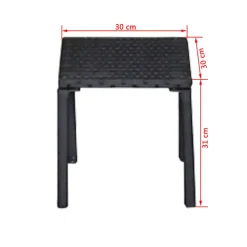 MAISON EXCLUSIVE - Chaises longues avec table résine tressée noir