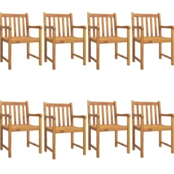 MAISON EXCLUSIVE - Chaises de jardin lot de 8 56x55,5x90 bois massif d'acacia