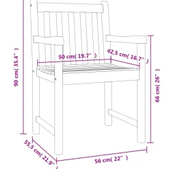 MAISON EXCLUSIVE - Chaises de jardin lot de 8 56x55,5x90 bois massif d'acacia