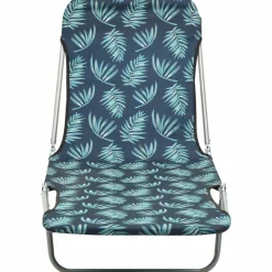 MAISON EXCLUSIVE - Chaises longues pliables lot de 2 acier tissu motif de feuilles