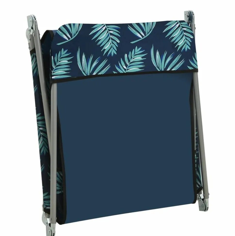 MAISON EXCLUSIVE - Chaises longues pliables lot de 2 acier tissu motif de feuilles