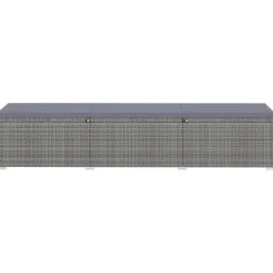 MAISON EXCLUSIVE - Chaises longues de jardin table à thé 3 pcs résine tressée gris