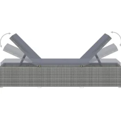 MAISON EXCLUSIVE - Chaises longues de jardin table à thé 3 pcs résine tressée gris