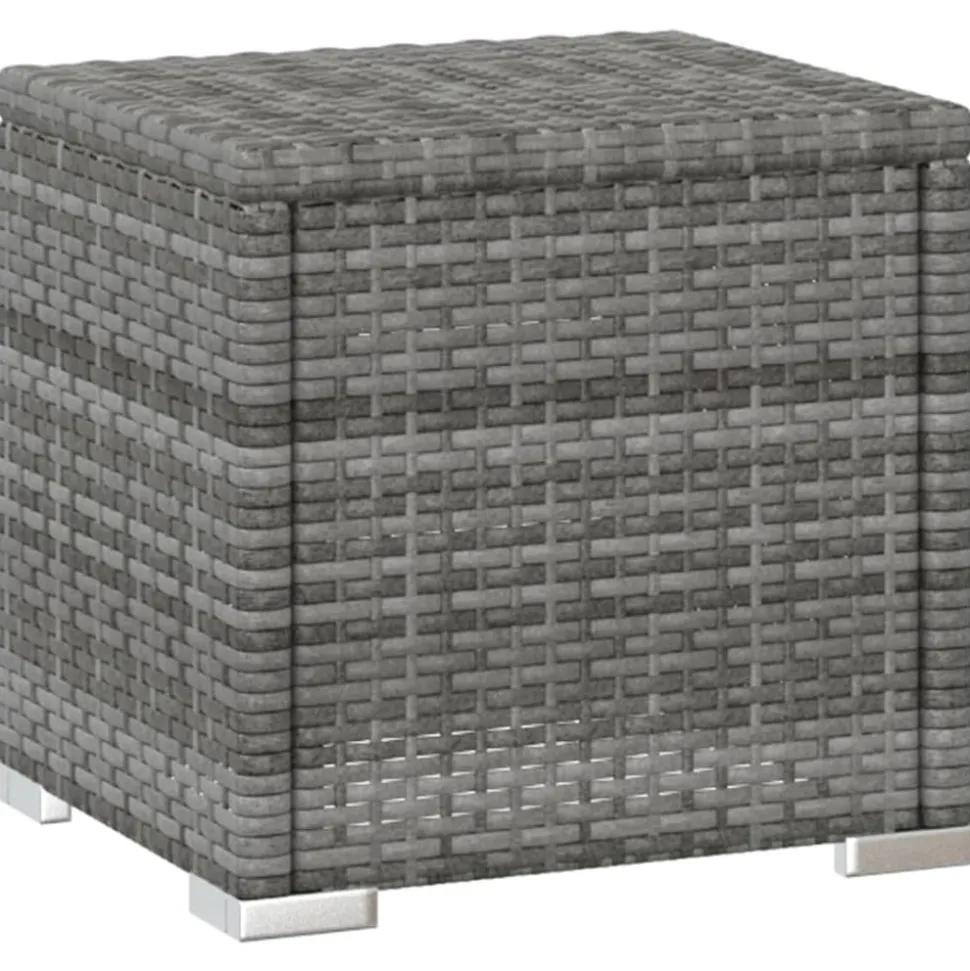 MAISON EXCLUSIVE - Chaises longues de jardin table à thé 3 pcs résine tressée gris