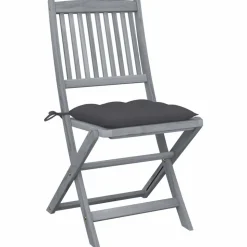 MAISON EXCLUSIVE - Chaises pliables d'extérieur lot de 6 et coussins bois d'acacia