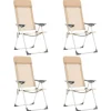 MAISON EXCLUSIVE - Chaises de camping pliables lot de 4 crème aluminium