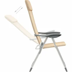 MAISON EXCLUSIVE - Chaises de camping pliables lot de 4 crème aluminium