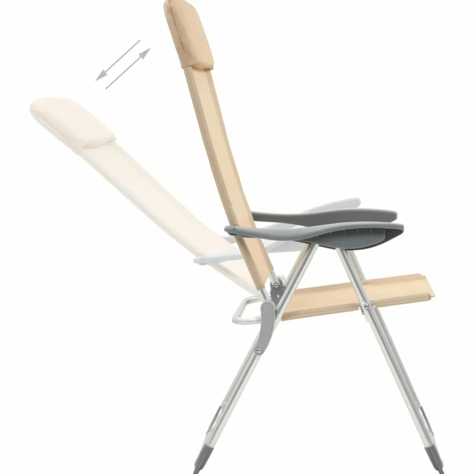 MAISON EXCLUSIVE - Chaises de camping pliables lot de 4 crème aluminium