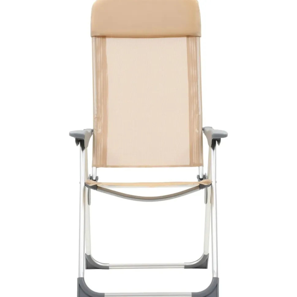 MAISON EXCLUSIVE - Chaises de camping pliables lot de 4 crème aluminium