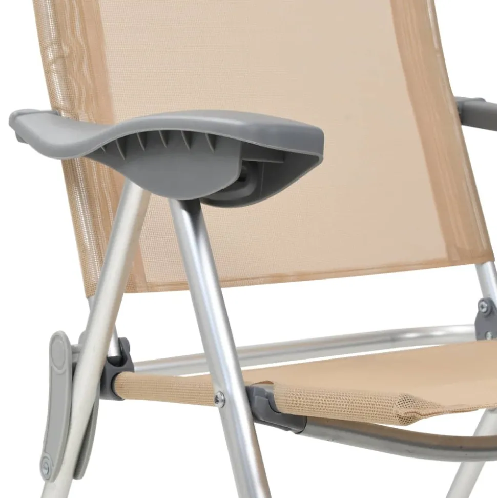 MAISON EXCLUSIVE - Chaises de camping pliables lot de 4 crème aluminium