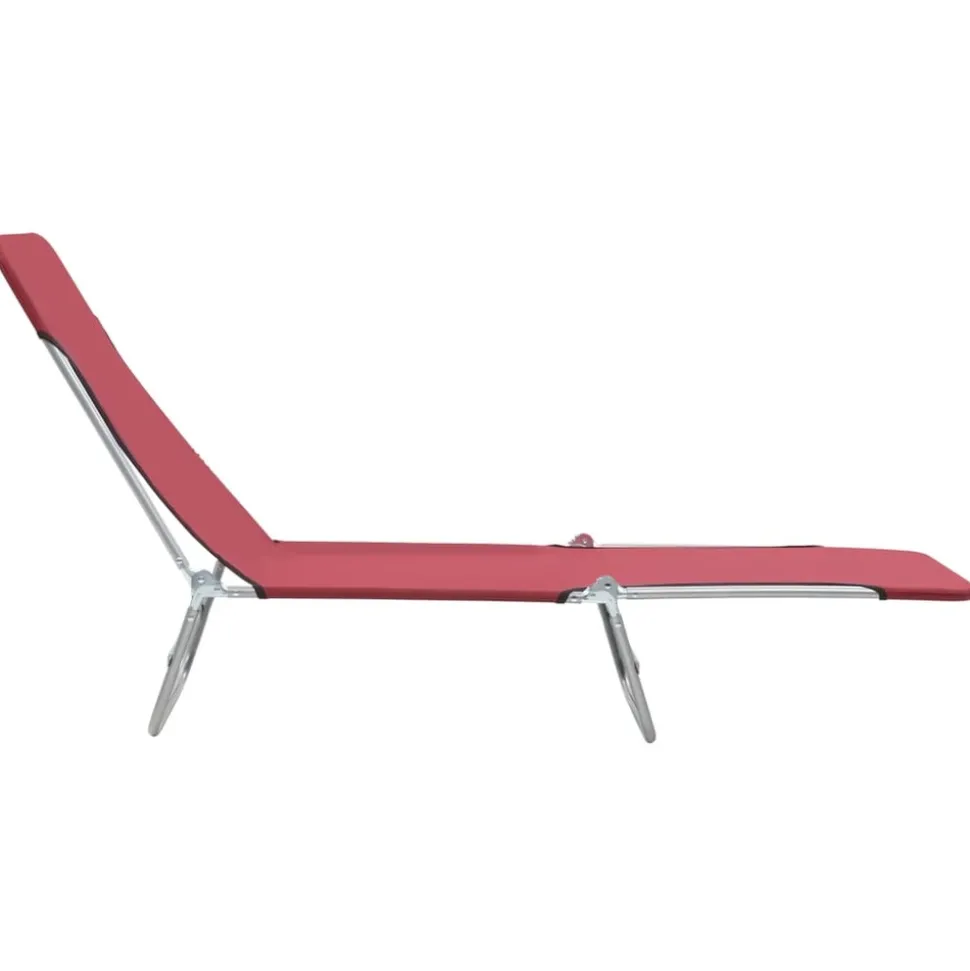 MAISON EXCLUSIVE - Chaises longues pliables lot de 2 acier et tissu rouge