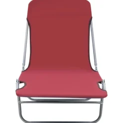 MAISON EXCLUSIVE - Chaises longues pliables lot de 2 acier et tissu rouge