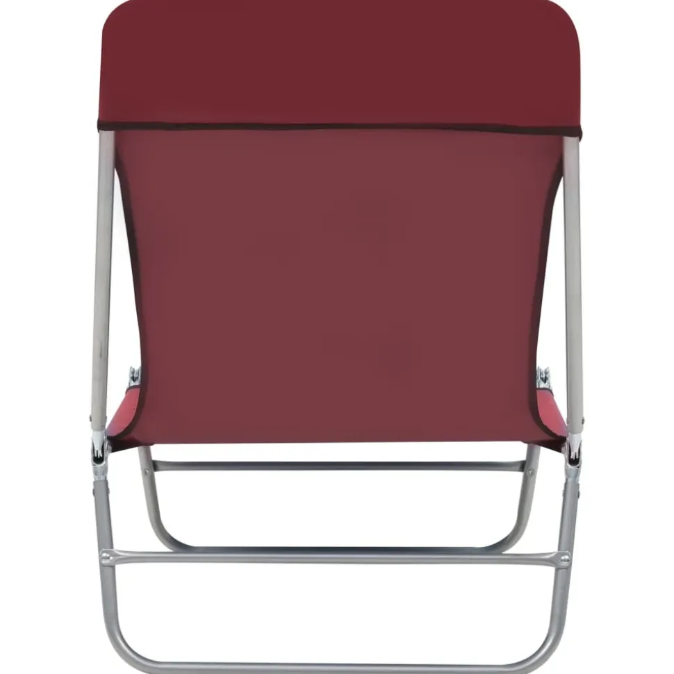 MAISON EXCLUSIVE - Chaises longues pliables lot de 2 acier et tissu rouge