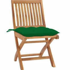 MAISON EXCLUSIVE - Chaises pliables de jardin avec coussins lot de 4 teck solide