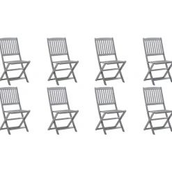 MAISON EXCLUSIVE - Chaises pliables d'extérieur lot de 8 et coussins bois d'acacia