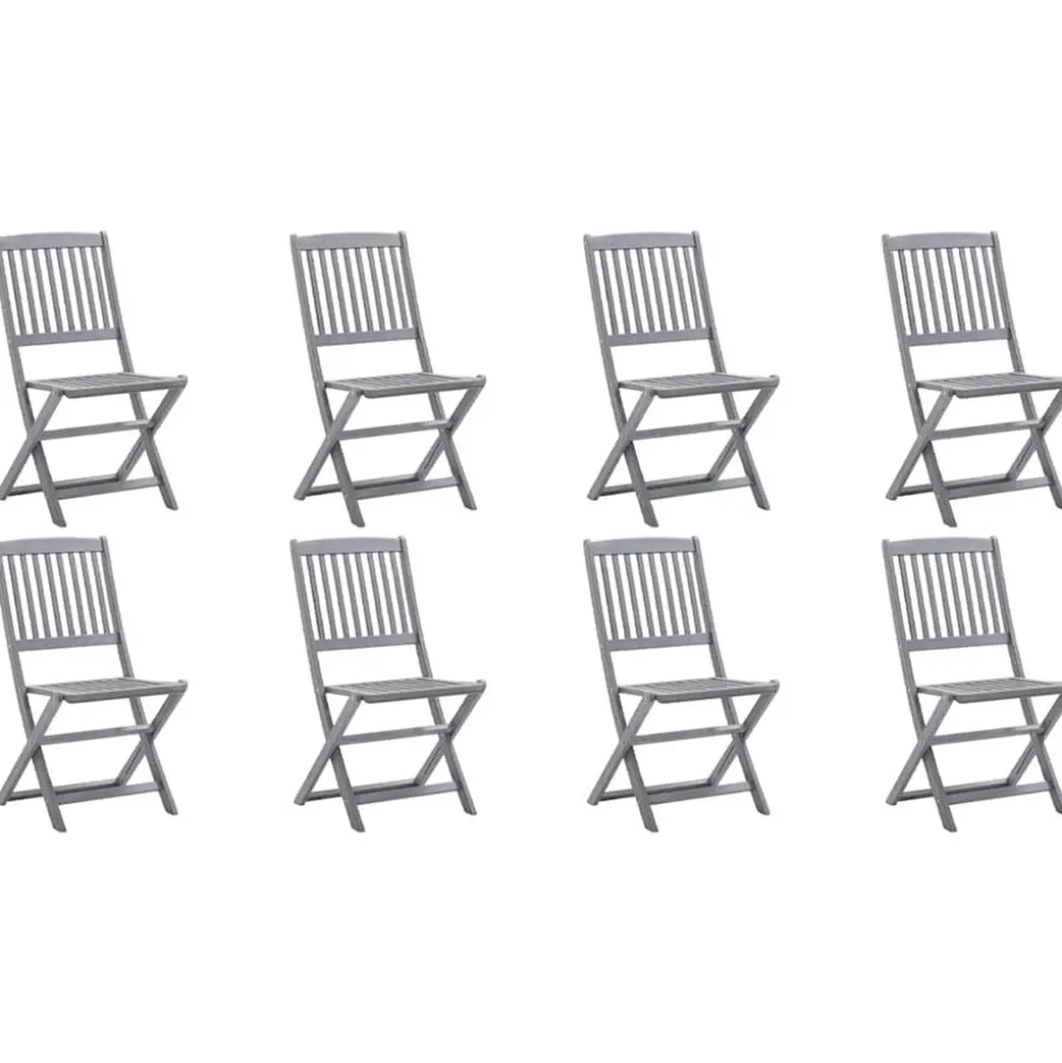 MAISON EXCLUSIVE - Chaises pliables d'extérieur lot de 8 et coussins bois d'acacia