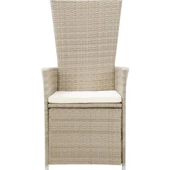 MAISON EXCLUSIVE - Chaises inclinables lot de 2 et coussins résine tressée beige