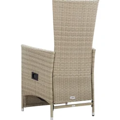 MAISON EXCLUSIVE - Chaises inclinables lot de 2 et coussins résine tressée beige
