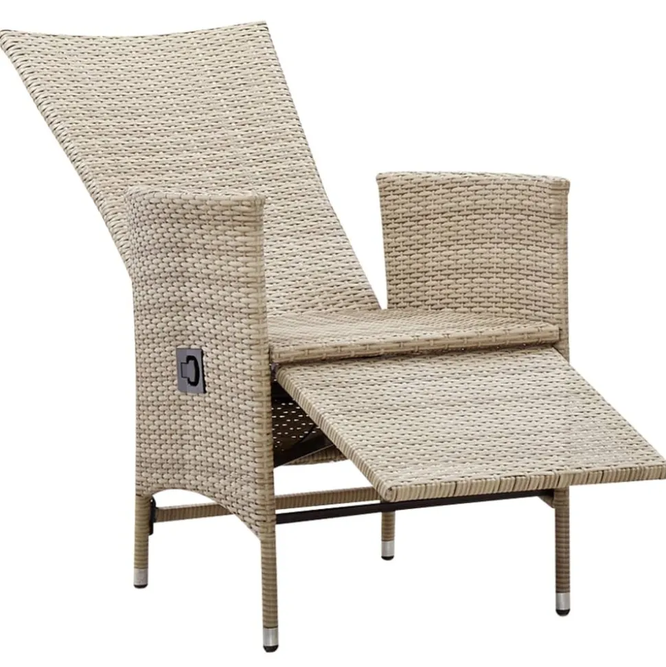 MAISON EXCLUSIVE - Chaises inclinables lot de 2 et coussins résine tressée beige