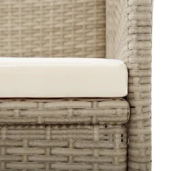 MAISON EXCLUSIVE - Chaises inclinables lot de 2 et coussins résine tressée beige