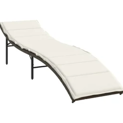 MAISON EXCLUSIVE - Chaises longues lot de 2 avec coussins marron résine tressée