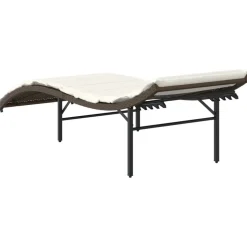 MAISON EXCLUSIVE - Chaises longues lot de 2 avec coussins marron résine tressée