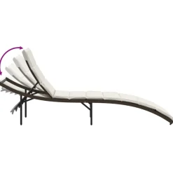 MAISON EXCLUSIVE - Chaises longues lot de 2 avec coussins marron résine tressée