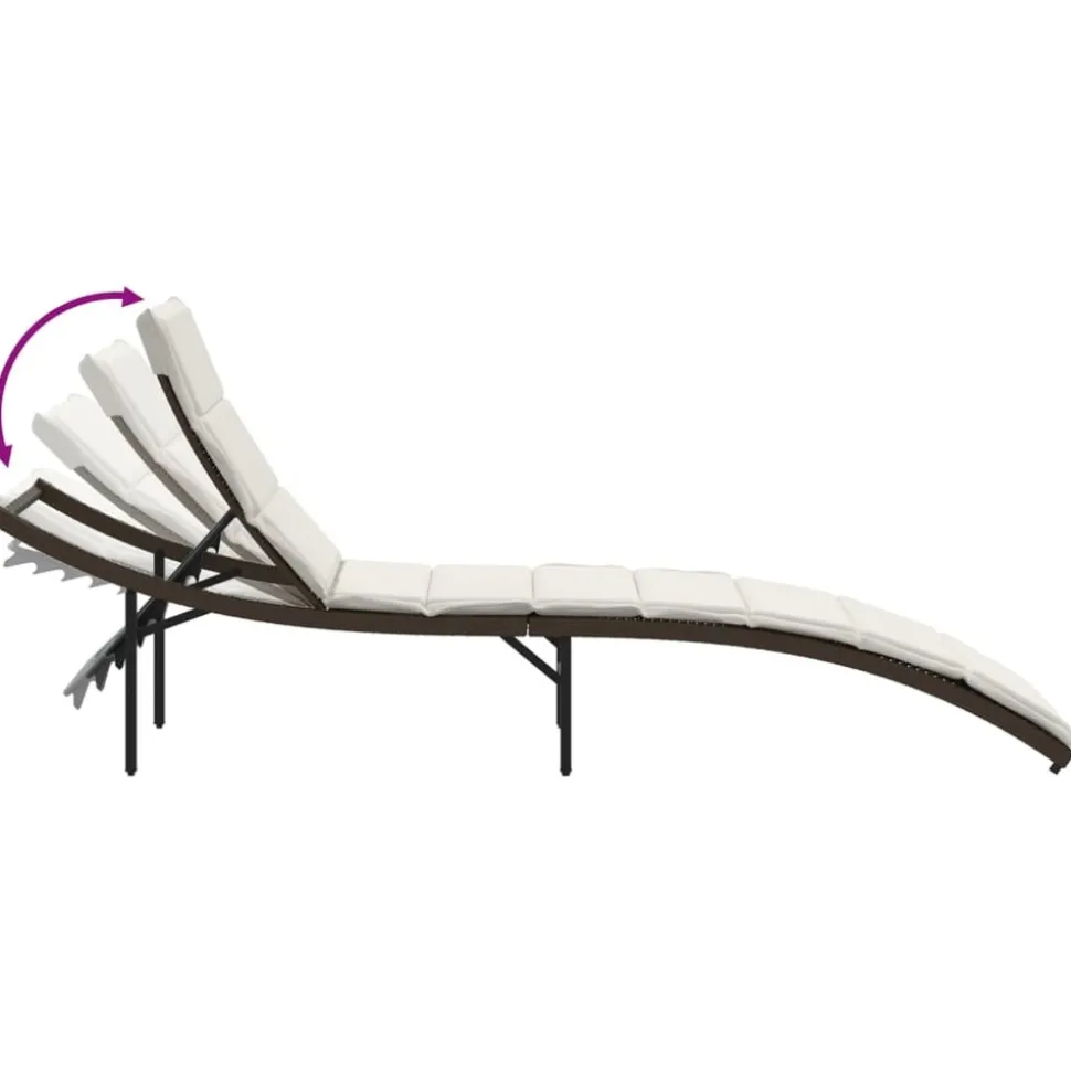 MAISON EXCLUSIVE - Chaises longues lot de 2 avec coussins marron résine tressée