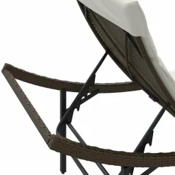 MAISON EXCLUSIVE - Chaises longues lot de 2 avec coussins marron résine tressée