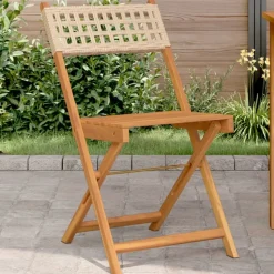 MAISON EXCLUSIVE - Chaises de bistrot lot de 2 beige bois massif d'acacia et rotin