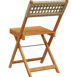 MAISON EXCLUSIVE - Chaises de bistrot lot de 2 beige bois massif d'acacia et rotin