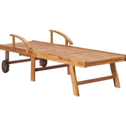 MAISON EXCLUSIVE - Chaises longues lot de 2 et coussin vert vif bois teck solide