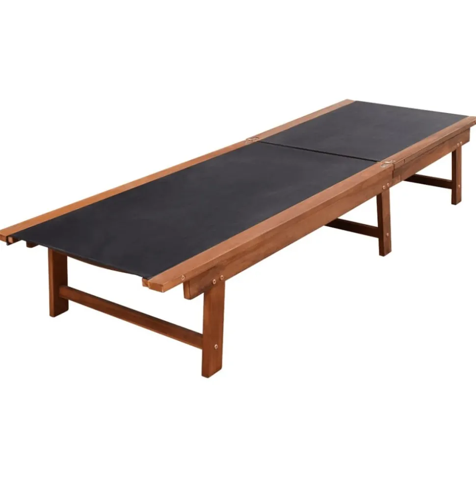 MAISON EXCLUSIVE - Chaises longues lot de 2 et table bois d'acacia et textilène