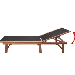 MAISON EXCLUSIVE - Chaises longues lot de 2 et table bois d'acacia et textilène